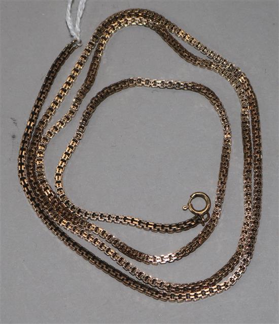 A 9ct gold box-link neck chain.
